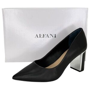 Alfani Jensonn Black Leather Step-N-Flex Womens Heels Size 6.5M